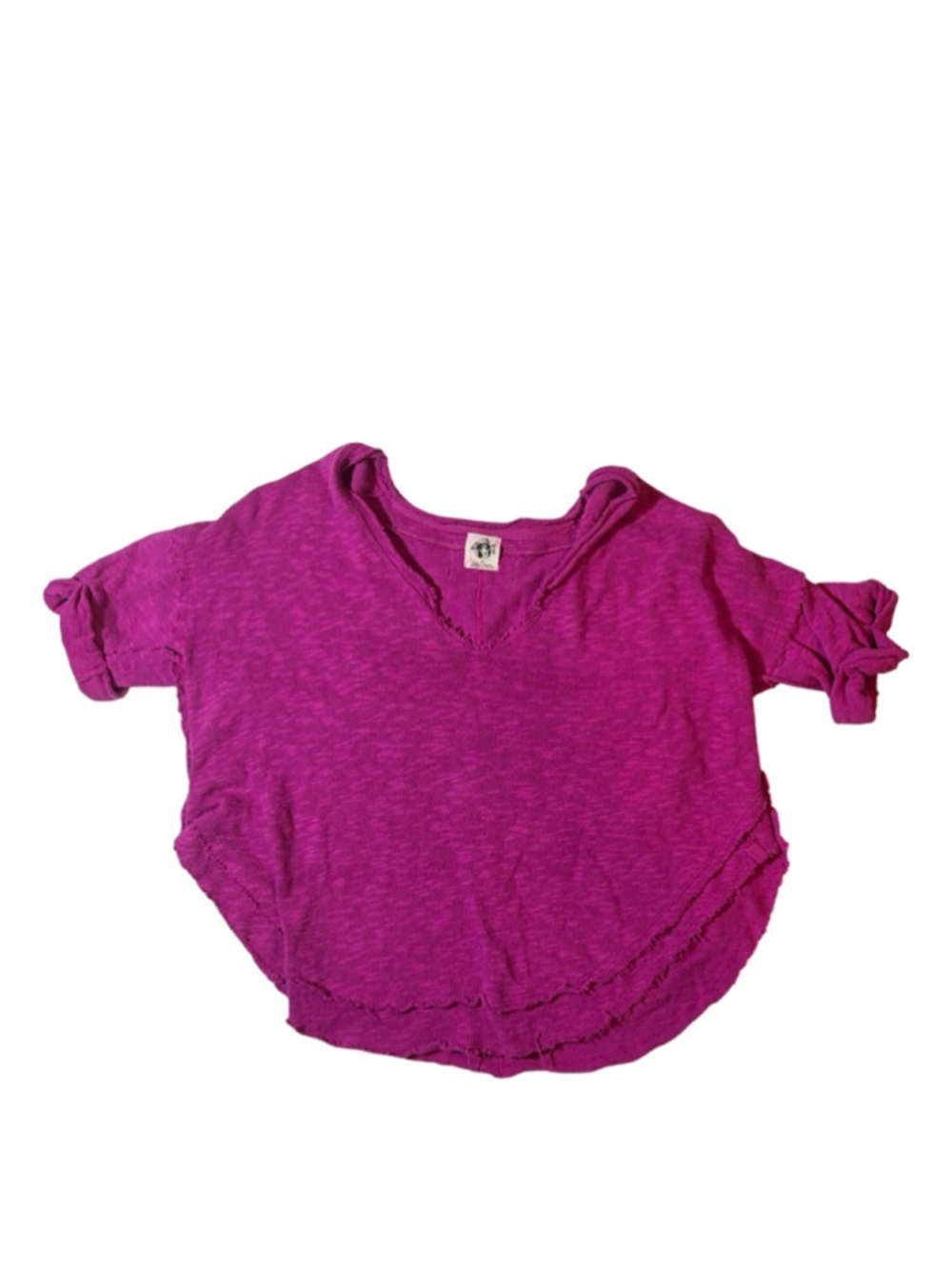 Free People We The Free Magenta Raw Seam Slouchy Pullover Top XS